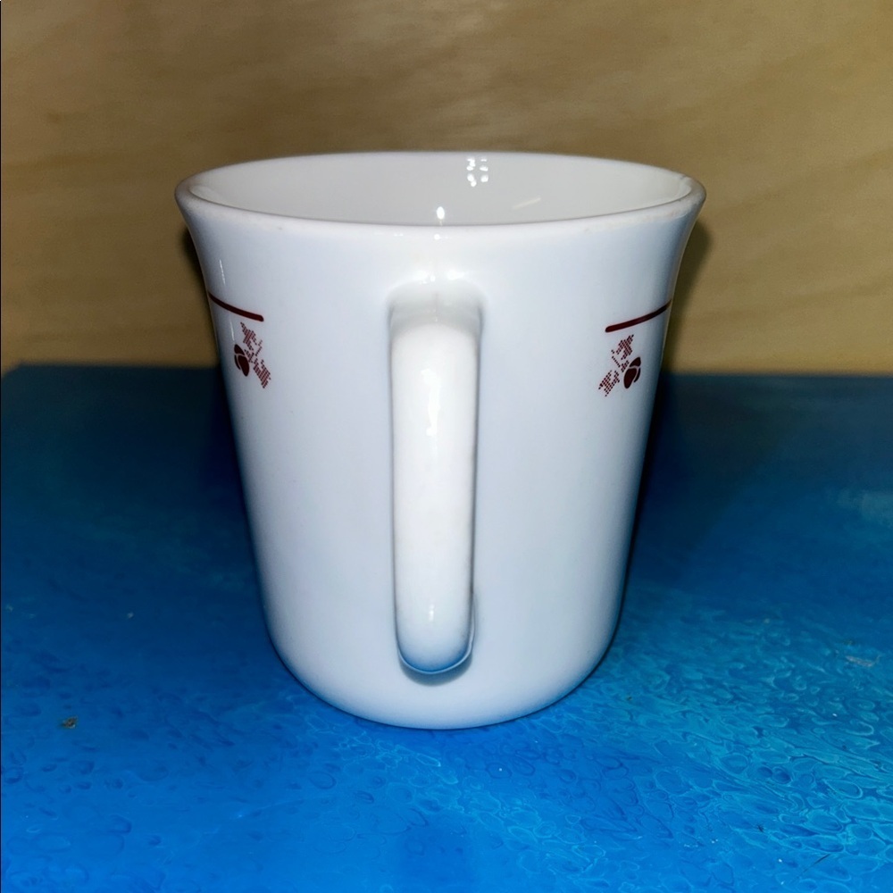 BURGUNDY ROSE by Corning Corelle Floral Patterned White Mugs set of 2 - Picture 5 of 7